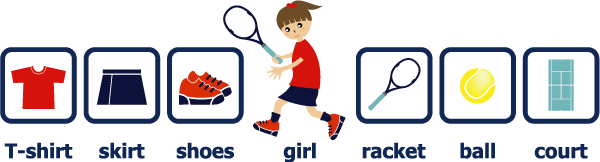 テニスの必需品のイラスト