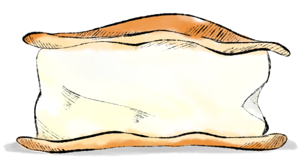 クリームたっぷり生どら焼きのイラスト