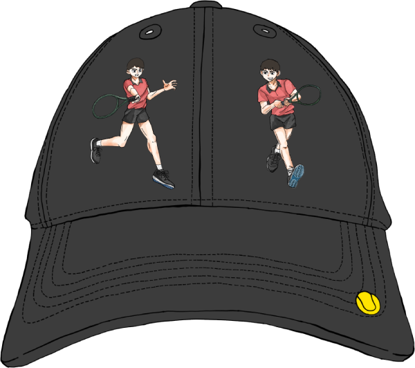 テニスデザイン入りキャップのイラスト