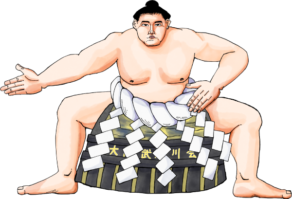 豊昇龍関の横綱土俵入りのイラスト