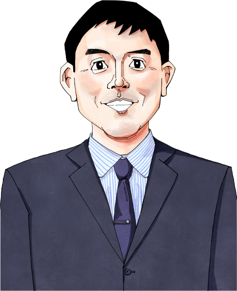 サッカー日本代表の森保一監督のイラスト