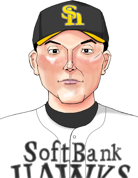 福岡ソフトバンクホークス小久保裕紀監督のイラスト