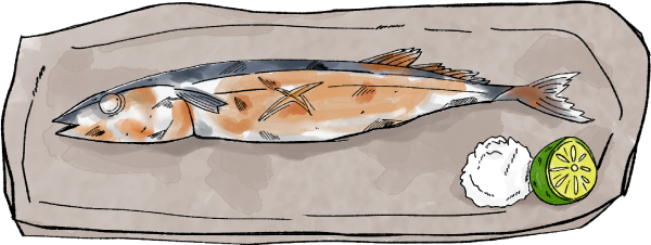 秋刀魚（さんま）のイラスト