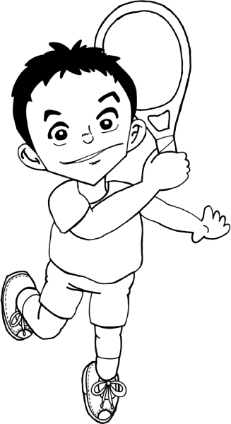 テニスをする男の子のイラスト