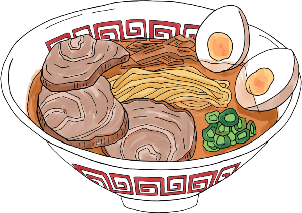 味噌ラーメンのイラスト