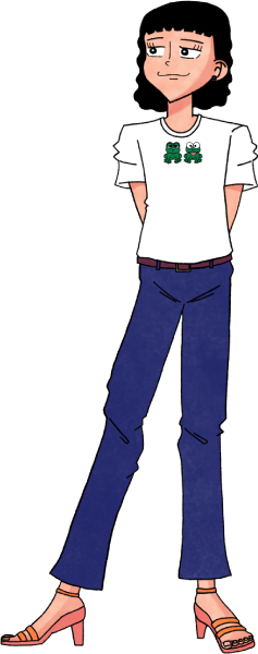 カエルTシャツを着る女の子のイラスト