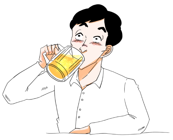 ビールを飲む男の人のイラスト