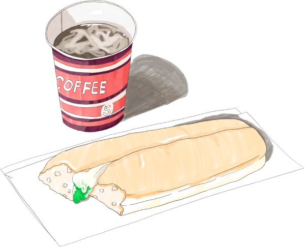 パンとコーヒーのイラスト