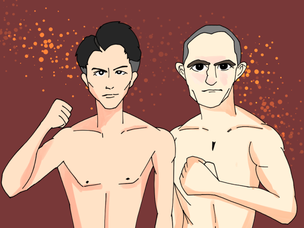 井上尚弥さんとポール・バトラーさんのイラスト